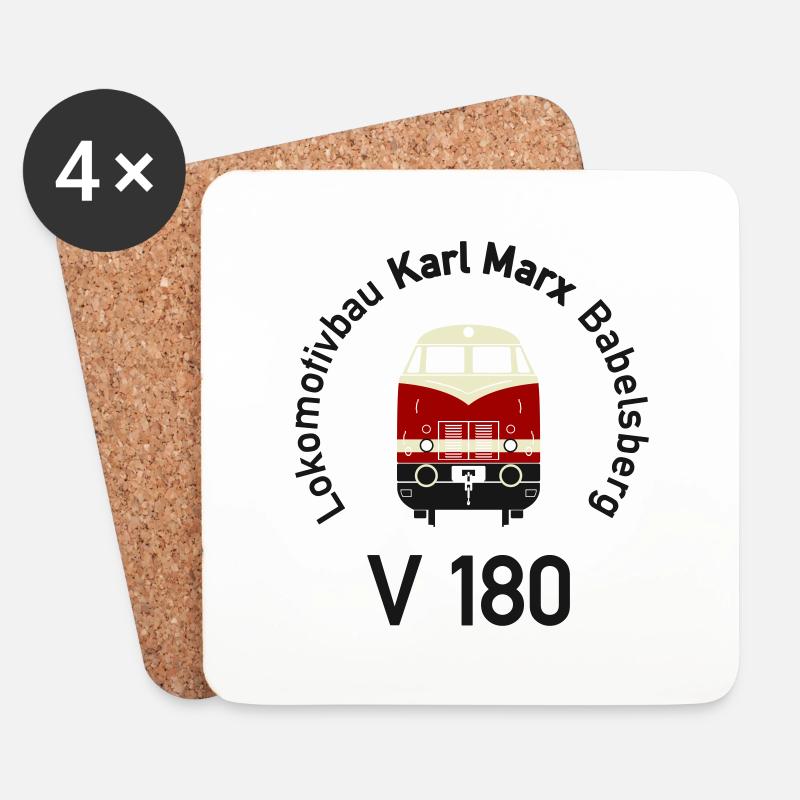 V 180 rund Button - Untersetzer (4er-Set) - Weiß