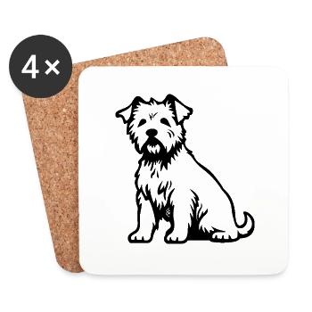 West Highland White Terrier Hund - Untersetzer (4er-Set) - Weiß - Vorne