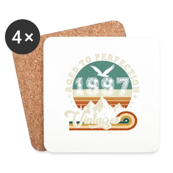 1998 Vintage Retro Anniversary 1998.Edition 2025. - Coasters (set of 4) - white - Front
