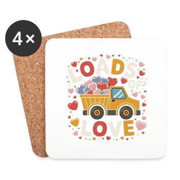Truck heart Valentines Day - Coasters (set of 4) - white - Front