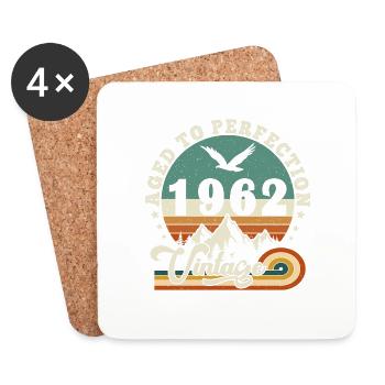 Aged to perfection 1962 Retro -Edition 2025. - Coasters (set of 4) - white - Front