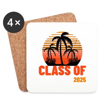 Palmiers de la classe 2025 - Dessous de verre (lot de 4) - blanc - Devant