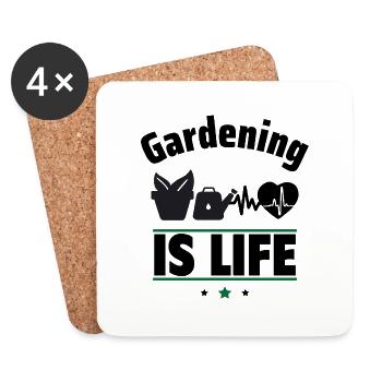 Le jardinage, c’est la vie - Dessous de verre (lot de 4) - blanc - Devant