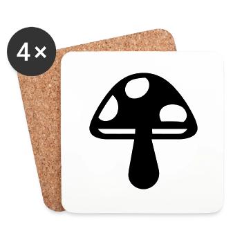 Champignon - Dessous de verre (lot de 4) - blanc - Devant