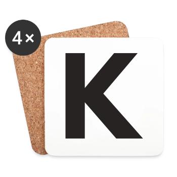 K - Coasters (set of 4) - white - Front