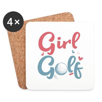 Just A Girl Who Loves Golf Golfer Hobby - Coasters (set of 4) - white - Front