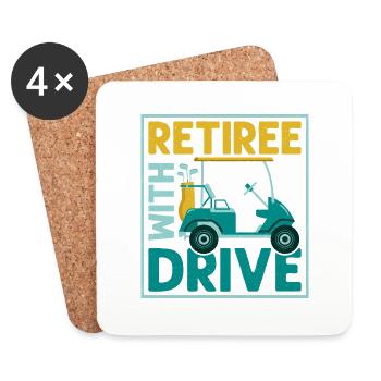 Retiree With Drive Golfer Golf - Untersetzer (4er-Set) - Weiß - Vorne