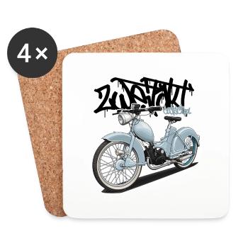SR2 (hellblau) // Illustration - Untersetzer (4er-Set) - Weiß - Vorne