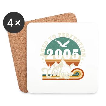 Bis zur Perfektion gereift 2005 Retro -Edition 2025. - Untersetzer (4er-Set) - Weiß - Vorne