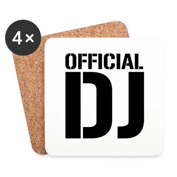 DJ officiel - Dessous de verre (lot de 4) - blanc - Devant