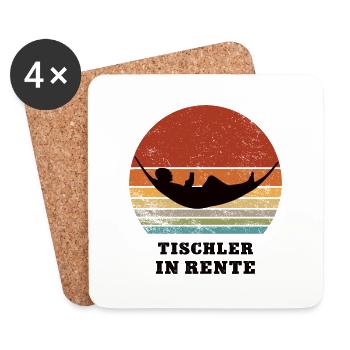 Rente Tischler Rentner Pension Ruhestand Schreiner - Untersetzer (4er-Set) - Weiß - Vorne