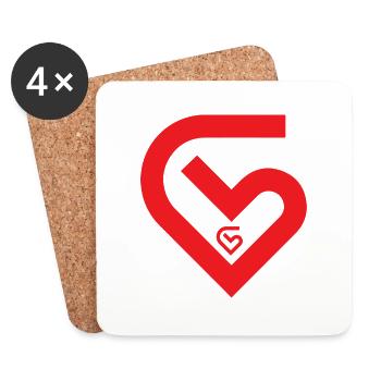Heart Treasure Favorite Person I Love You - Coasters (set of 4) - white - Front