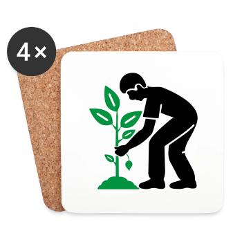 Tree Plants Garden Environment - Coasters (set of 4) - white - Front