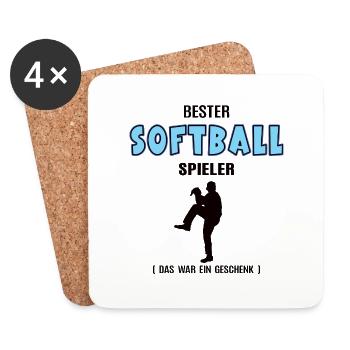 Softball Spieler Bester Softballer Geburtstag - Untersetzer (4er-Set) - Weiß - Vorne