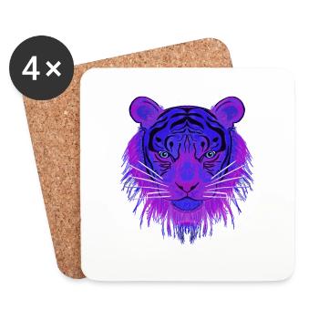 Blue-Eye-Tiger - Untersetzer (4er-Set) - Weiß - Vorne