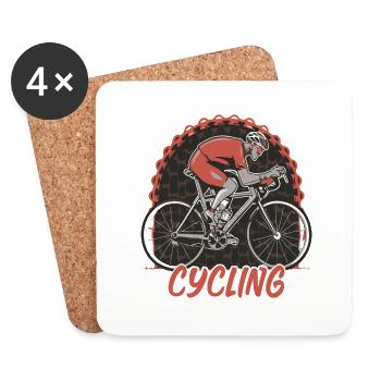 Cycling - Coasters (set of 4) - white - Front