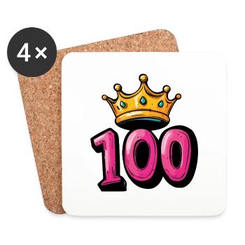 100 Number Crown - Coasters (set of 4) - white - Front