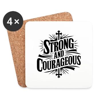 Courageous and strong - Coasters (set of 4) - white - Front