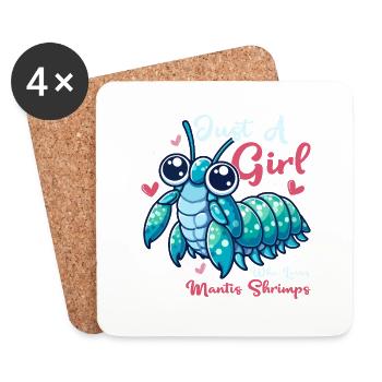 Just A Girl Who Loves Mantis Shrimps Shrimp Lover - Untersetzer (4er-Set) - Weiß - Vorne