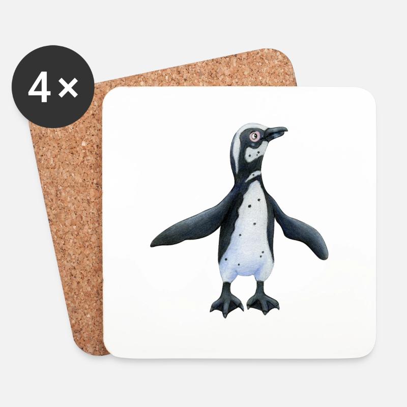 Jackass penguin - Coasters (set of 4) - white