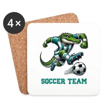 Crocodile Football Football - Dessous de verre (lot de 4) - blanc - Devant