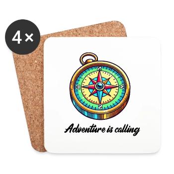 Boussole Aventure - Dessous de verre (lot de 4) - blanc - Devant