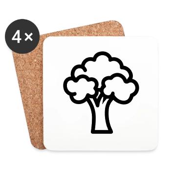 brocoli - Dessous de verre (lot de 4) - blanc - Devant