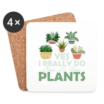 Yes I Really Do Need All These Plants Botanical Ga - Untersetzer (4er-Set) - Weiß - Vorne