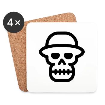 Skull - Coasters (set of 4) - white - Front