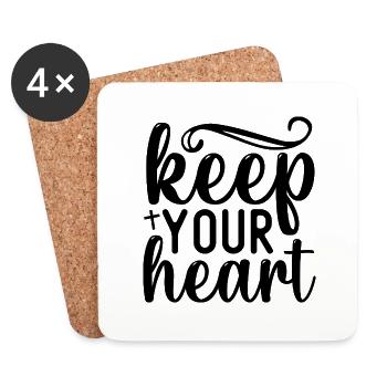 keep your heart - Coasters (set of 4) - white - Front