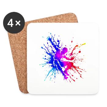 dance dancers Swing street break Dance cool fun - Coasters (set of 4) - white - Front