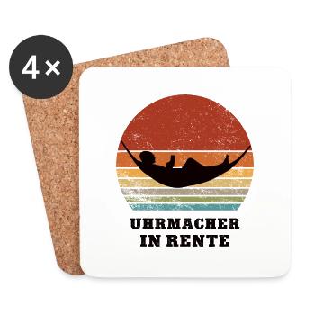 Rente Uhrmacher Rentner Juwelier Ruhestand - Untersetzer (4er-Set) - Weiß - Vorne