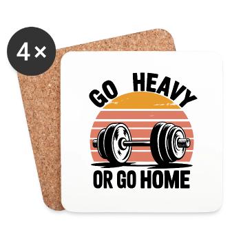 Conception de motivation de salle de sport - Dessous de verre (lot de 4) - blanc - Devant