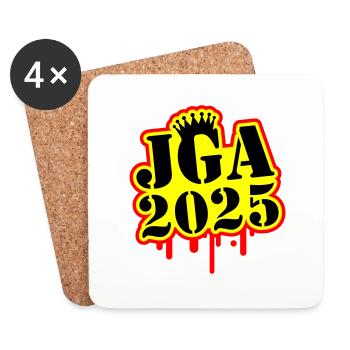 JGA 2025 Junggesellen Abschied - Untersetzer (4er-Set) - Weiß - Vorne