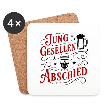 Junggesellenabschied Party Bier - Untersetzer (4er-Set) - Weiß - Vorne