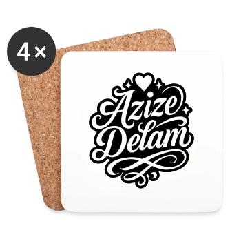 Azize Delam Persian Love - Coasters (set of 4) - white - Front