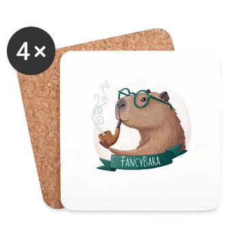 Fancybara-Logo – raffiniert & unvergesslich - Untersetzer (4er-Set) - Weiß - Vorne