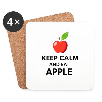 Keep Calm, Eat Apples - Coasters (set of 4) - white - Front