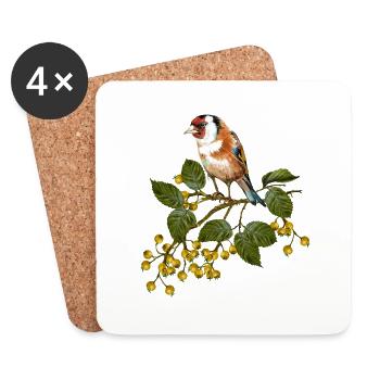 Bunter Vogel - Untersetzer (4er-Set) - Weiß - Vorne