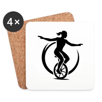 Unicycle cycling club - Coasters (set of 4) - white - Front