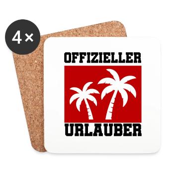 Urlauber Strand Tour - Untersetzer (4er-Set) - Weiß - Vorne
