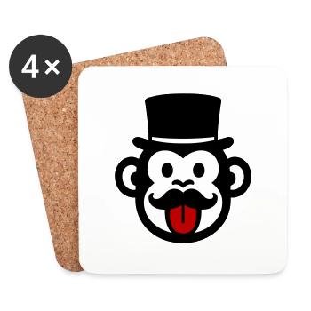 Fête du Singe Marié - Dessous de verre (lot de 4) - blanc - Devant