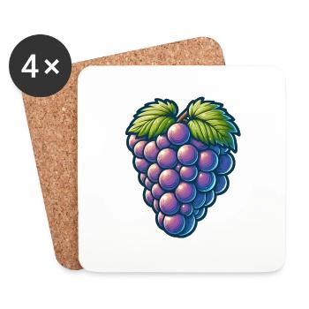 Bunch of grapes - Coasters (set of 4) - white - Front
