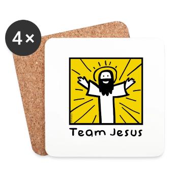 L’équipe Jesus Doodle - Dessous de verre (lot de 4) - blanc - Devant