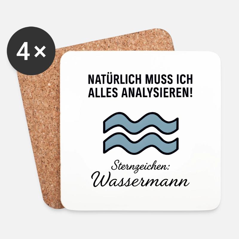 Wassermann Sternzeichen - Alles Analysieren - Untersetzer (4er-Set) - Weiß