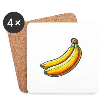 Bananes - Dessous de verre (lot de 4) - blanc - Devant