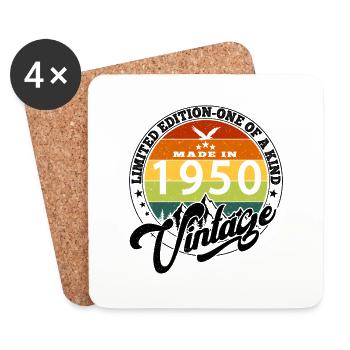 1950 Birthday Born in 1950 Vintage Retro. Editio - Coasters (set of 4) - white - Front
