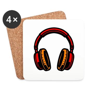 Kopfhörer Symbol Musik - Untersetzer (4er-Set) - Weiß - Vorne