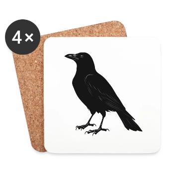 black bird - Coasters (set of 4) - white - Front