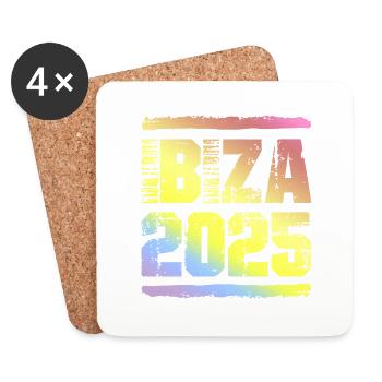 Ibiza 2025 Bunt - Untersetzer (4er-Set) - Weiß - Vorne